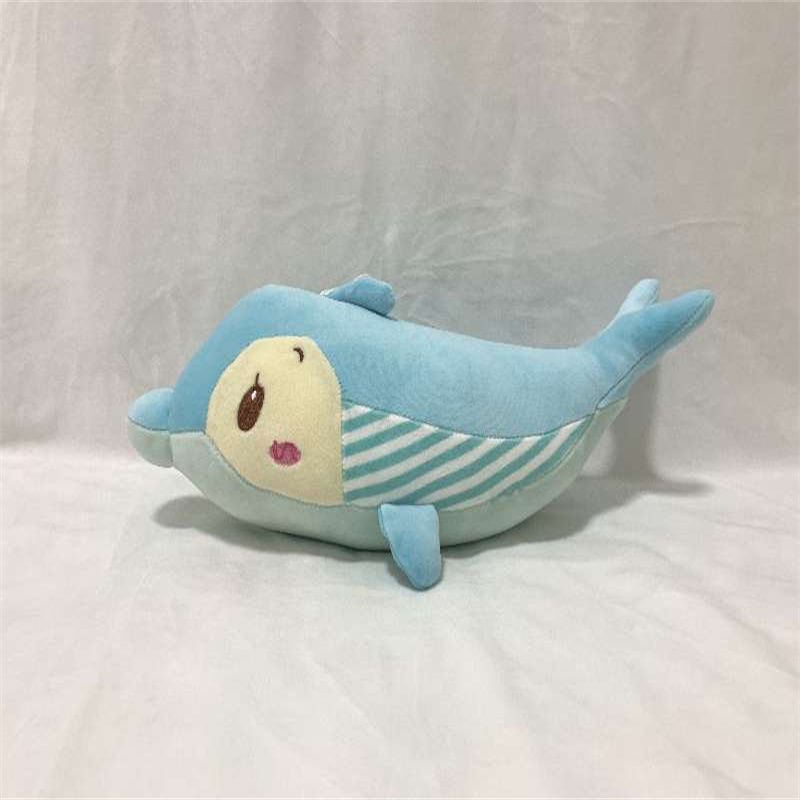 A new best-selling dolphin toy figure in pink and blue with four sides bouncing details Picture