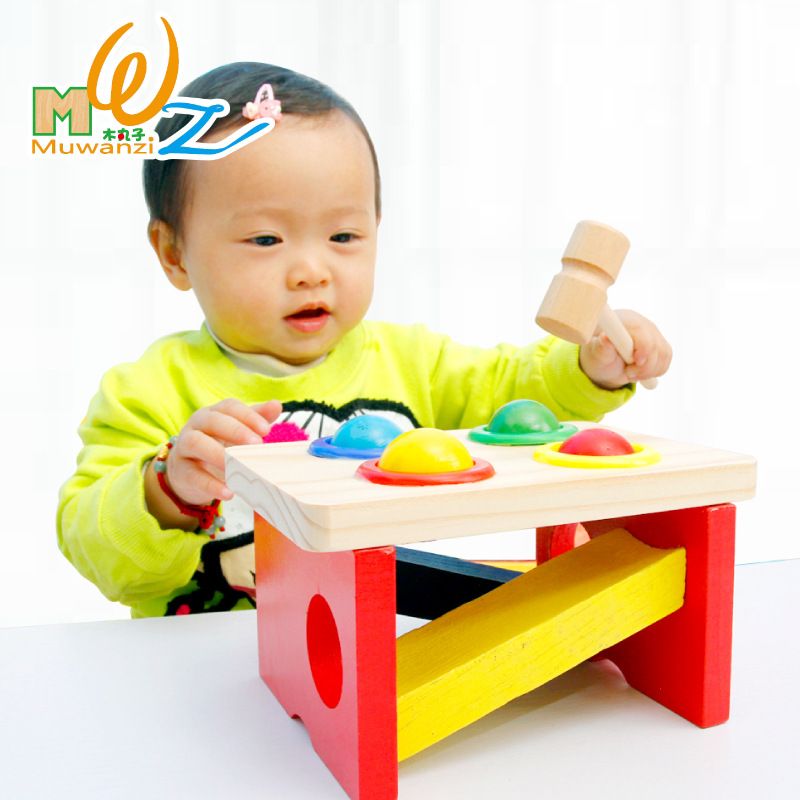 Wooden ball table for children's intelligence and early education, color-matched toys, factory direct sales details Picture