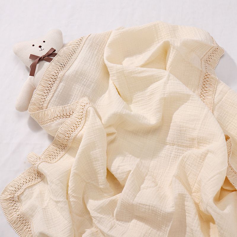 ins流苏儿童盖毯子婴儿纱布包巾抱被新生宝宝用品包被 包裹巾详情图3