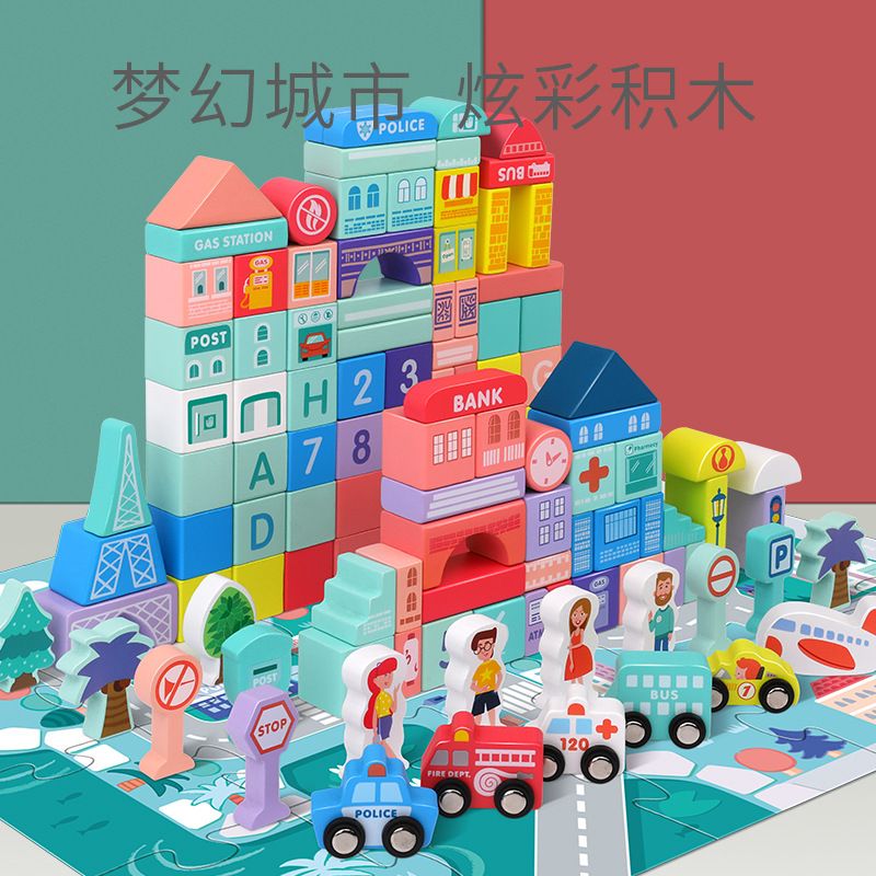 Children's educational toys - Wooden macaron numbers and letters 108 large pieces for early education and enlightenment