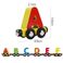 益智儿童玩具磁性车小火车头木质26节数字字母益智木制玩具拖拉车产品图