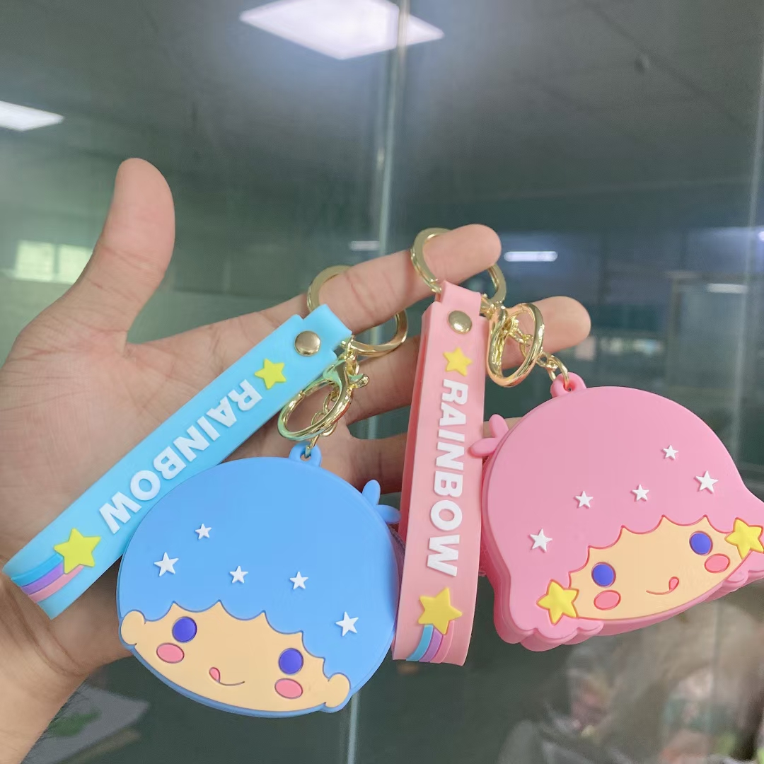 Stereoscopic silicone keychain series plus string 8