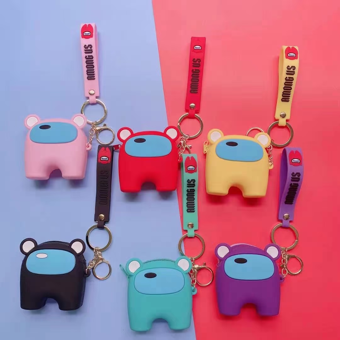 Stereoscopic silicone keychain series plus string 9