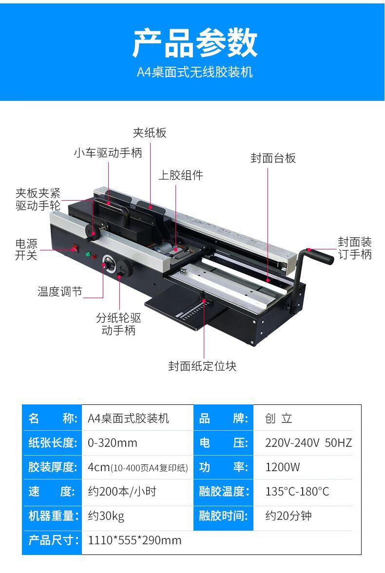 A4 binding machine deposit, establishing a physical store of printing machinery with good quality and favorable prices detail image 4