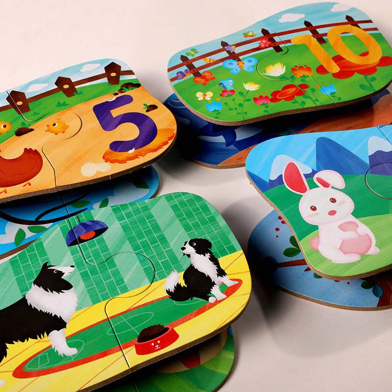 Wooden toy educational jigsaw puzzles, early education jigsaw puzzles, parent-child games, exercise logical thinking ability, strong fun, rich colors, interesting scene jigsaw puzzles Item Picture