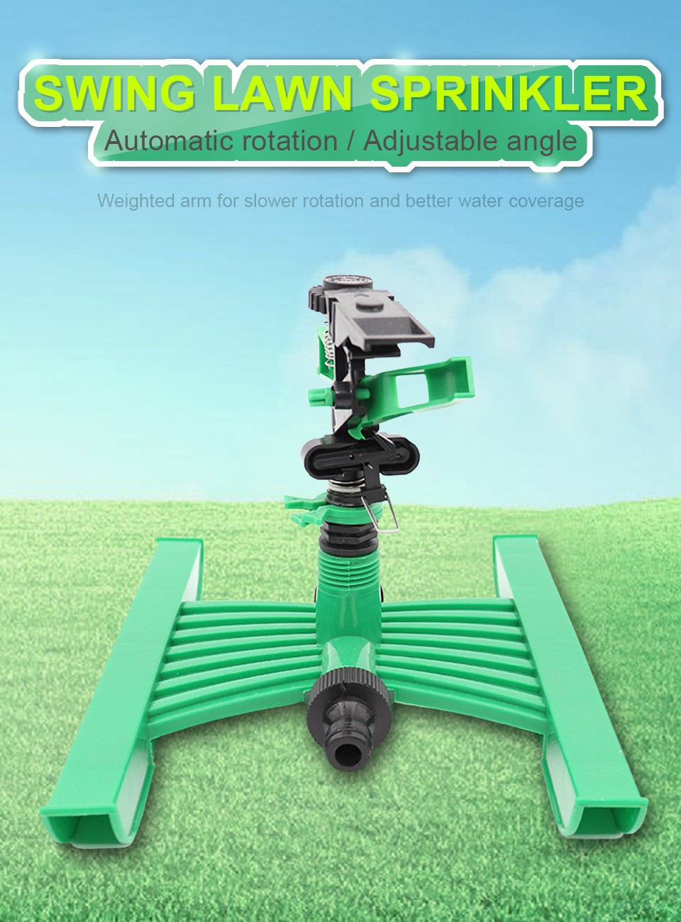 360度全自动摇摆洒水喷头摇臂草坪洒水器 园林苗圃灌溉浇花串联式详情图1