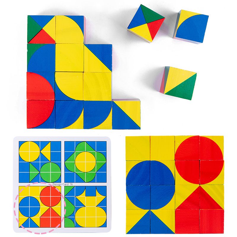 Logical thinking wooden three-dimensional jigsaw puzzles, children's educational board building blocks, wooden baby creative toys, cross-border wholesale Item Picture