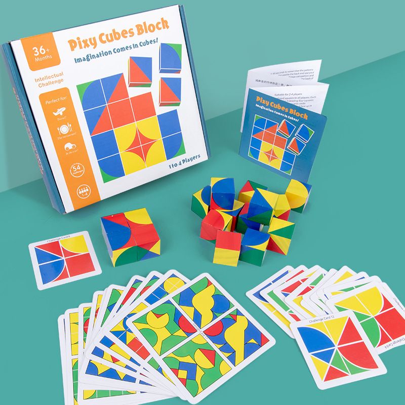 Logical thinking wooden three-dimensional jigsaw puzzles, children's educational board building blocks, wooden baby creative toys, cross-border wholesale Specification image