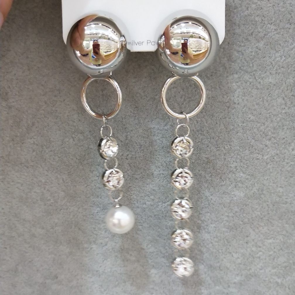 Pendientes de perlas hemisféricas versión coreana