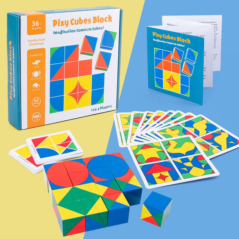 Logical thinking wooden three-dimensional jigsaw puzzles, children's educational board building blocks, wooden baby creative toys, cross-border wholesale details Picture