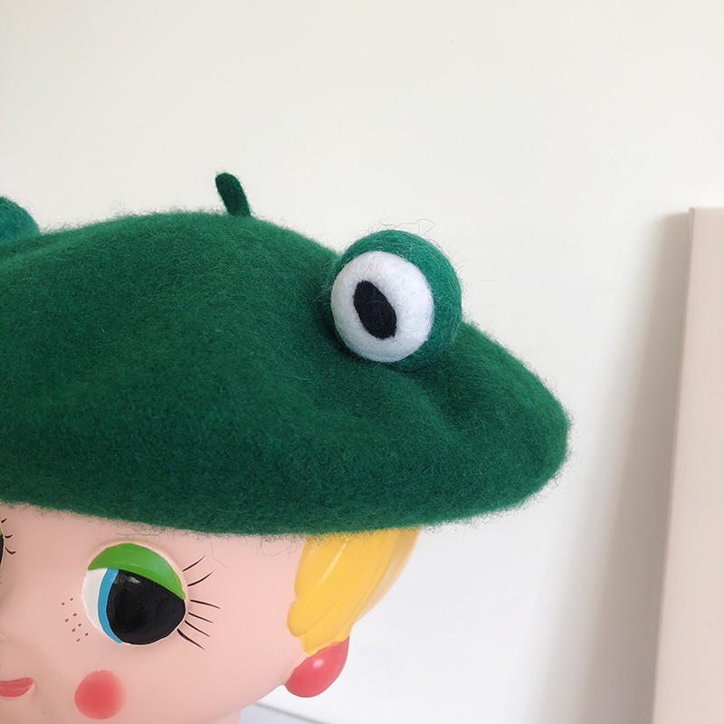 Children's cartoon frog felt fashion hat, soft-brimmed fisherman hat, cute children's hat, children's hat detail image 5