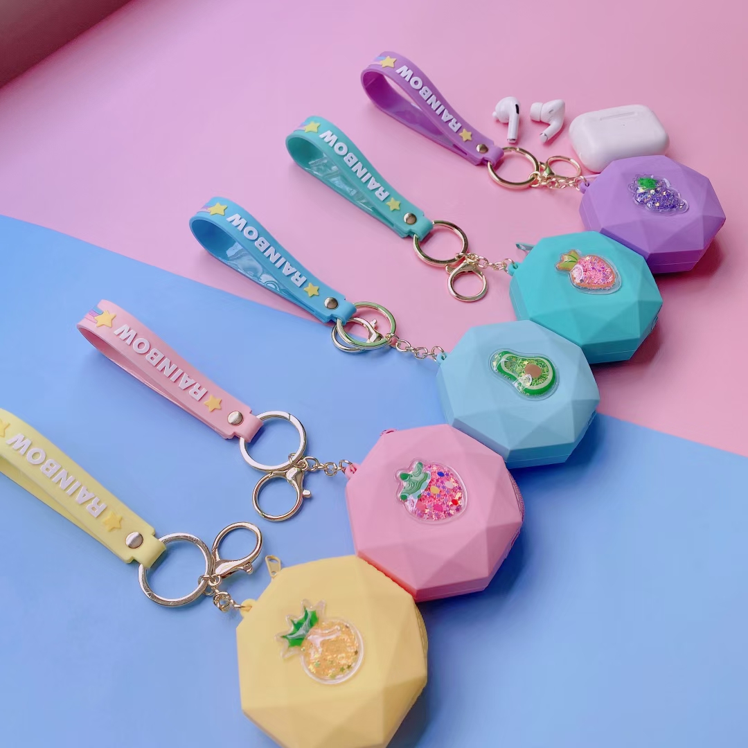 Stereoscopic silicone keychain series plus string 10