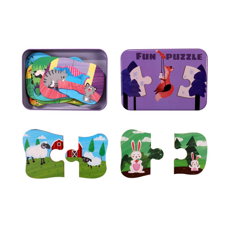 Wooden toy educational jigsaw puzzles, early education jigsaw puzzles, parent-child games, exercise logical thinking ability, strong fun, rich colors, interesting scene jigsaw puzzles