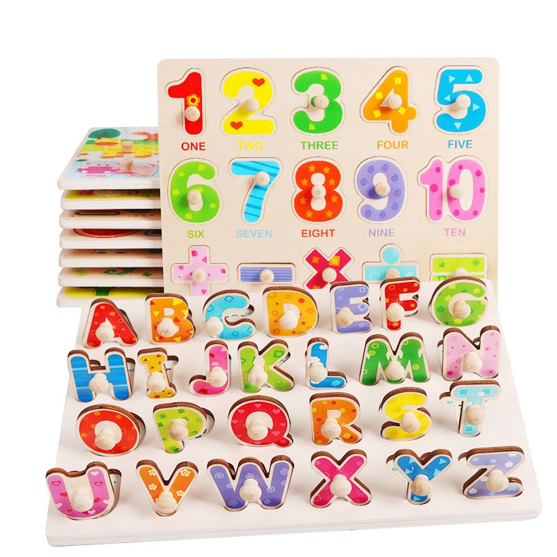 Wooden toys, educational jigsaw puzzles, early education jigsaw puzzles, parent-child games, exercise logical thinking ability, strong fun, rich colors, laser-cut large-sized hand-grabbed board toys Specification image