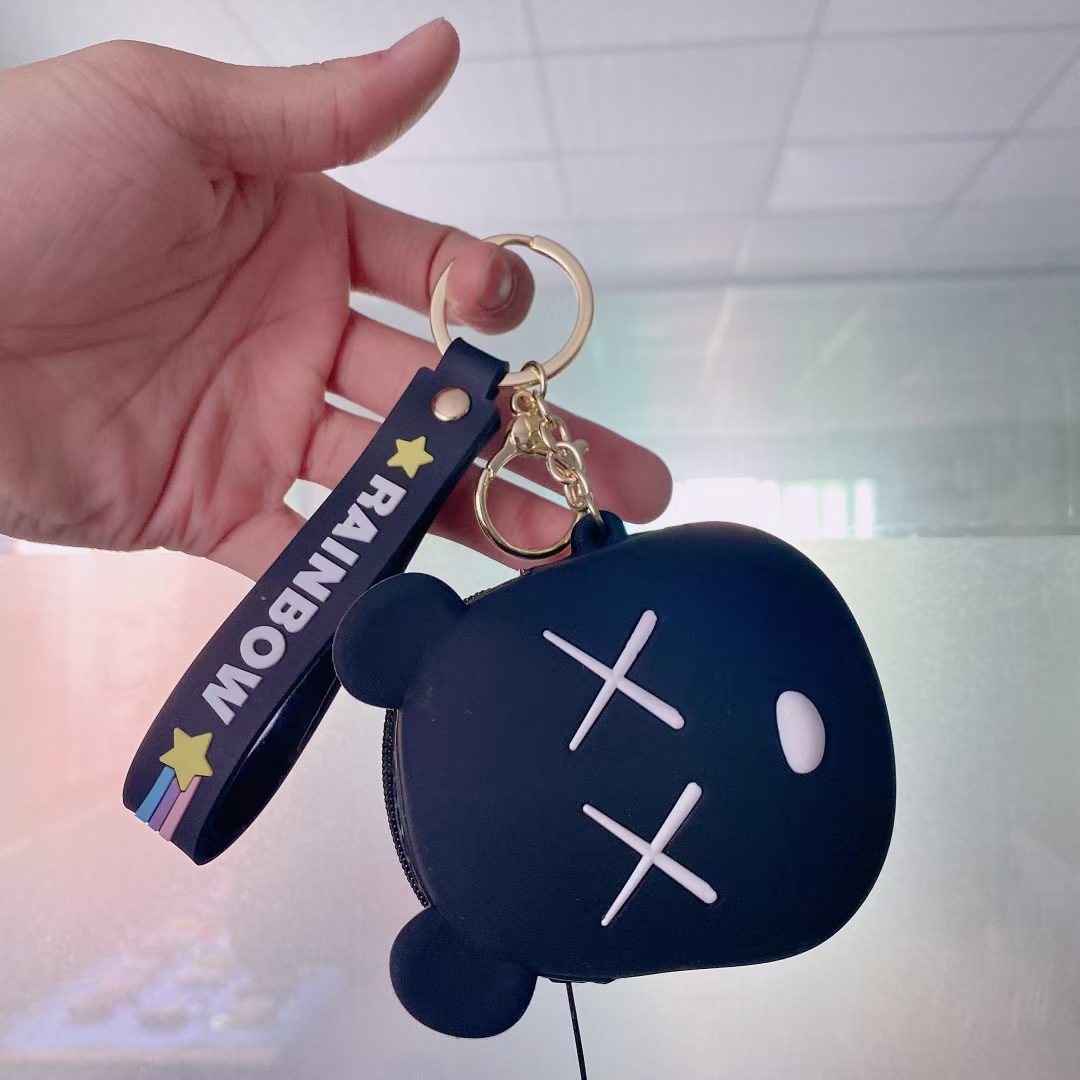 Stereoscopic silicone keychain series plus string 14