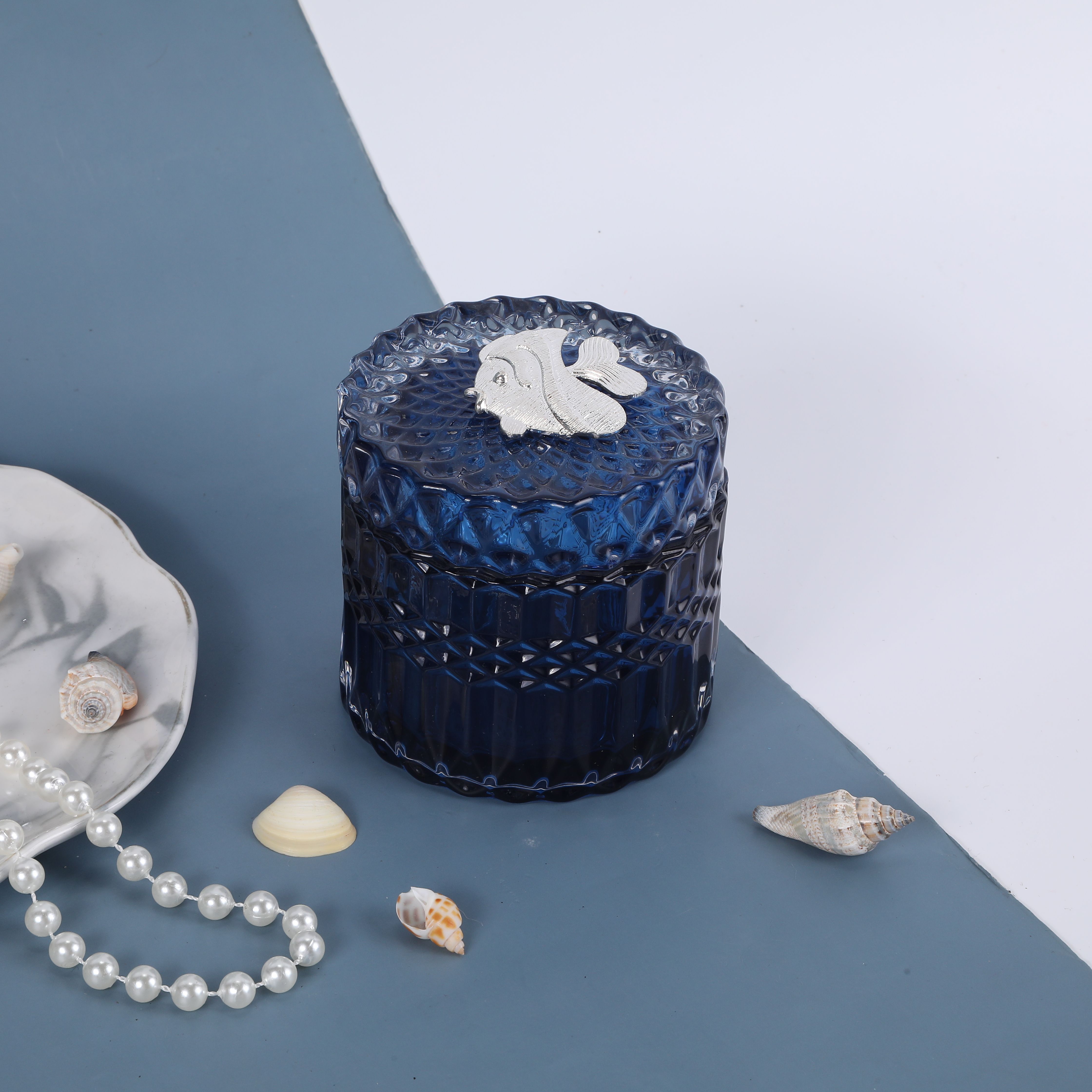European new alloy color with cover candy jar home decoration ornaments storage jar candle jar candle holder