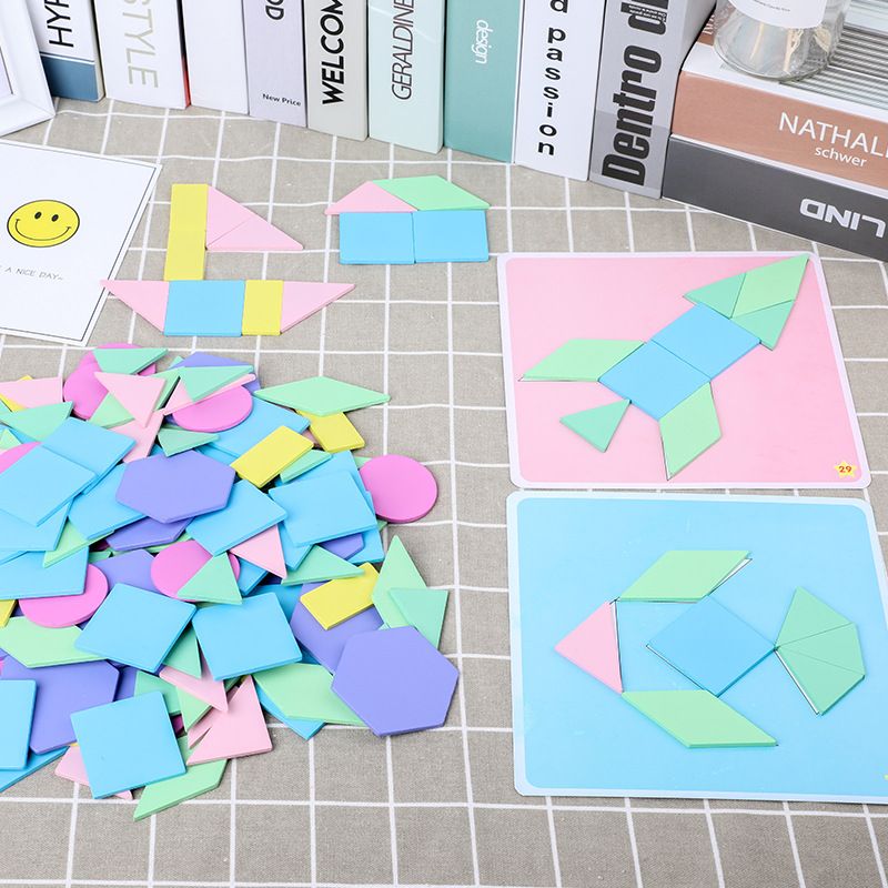 180-piece creative jigsaw puzzle for children, versatile and fun three-dimensional shape tangram puzzle, early education and intelligence wooden toy Specification image