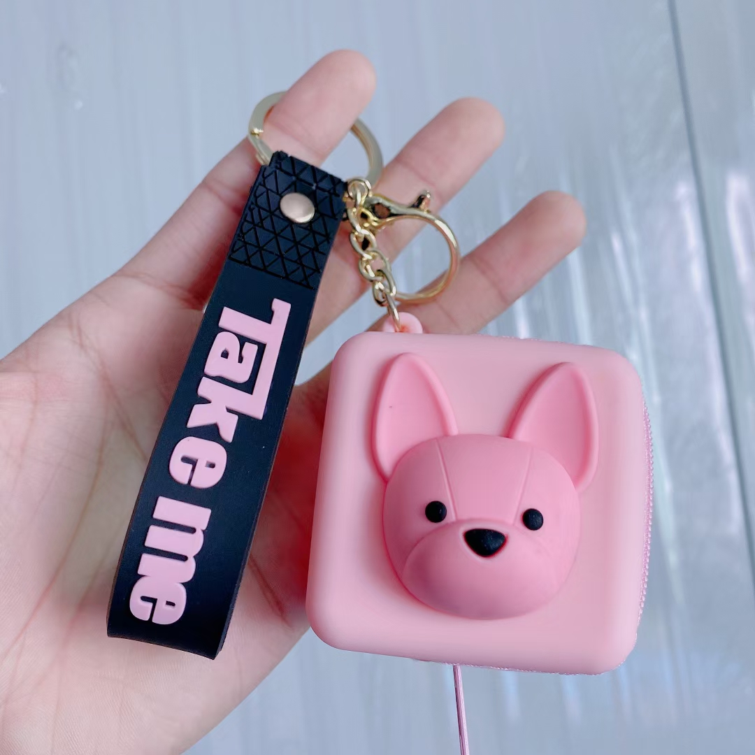 Stereoscopic silicone keychain series plus string 6