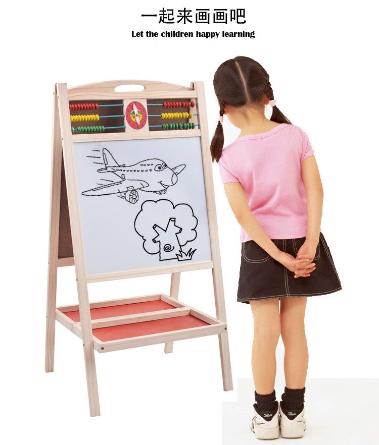 The wooden toy helps children learn to draw, cultivate graffiti and writing, and combines education with entertainment. The parent-child game combination allows children to learn and grow while having fun. 812 folding double-sided large drawing board for early childhood education detail image 7