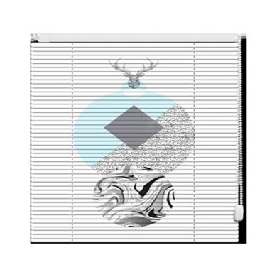 Manufacturers supply home bathroom bathroom hole free digital printing aluminum alloy louver curtain lift shading curtain Specification drawing