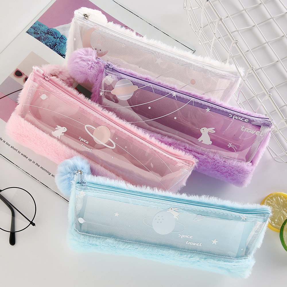 Factory Direct Sales, Creative And Popular Plush Planet Rabbit Pen Case, New Type Of Storage Stationery Box For Primary And Secondary School Students full figure