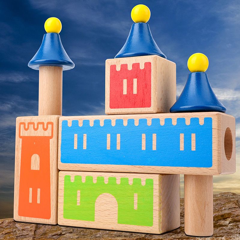 Children's rabbit baby Magic Box, Versatile castle building blocks, wooden educational parent-child interactive tabletop game, educational toys details Picture