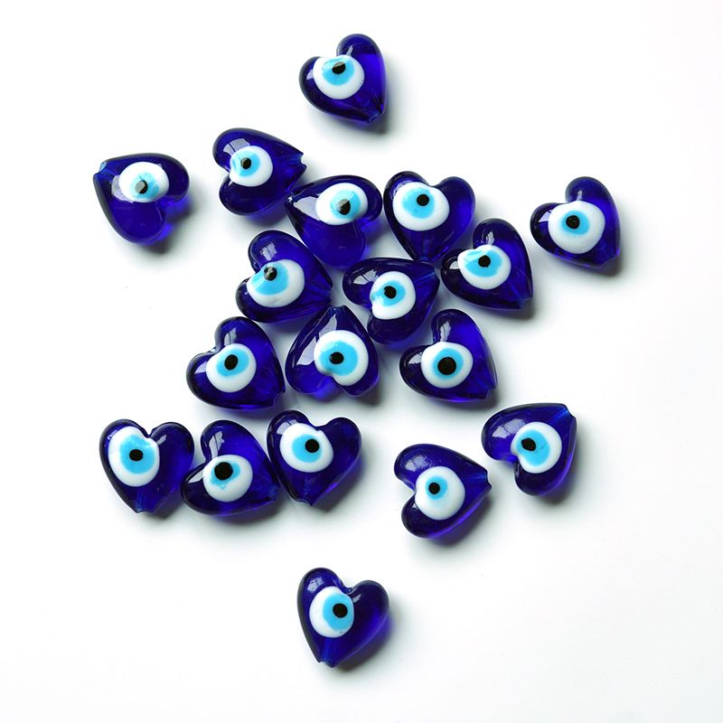Devil's Eye Blue Eye Accessory Woven Pendant, Glass heart Hole Blue Loose beads in stock Application Scenario