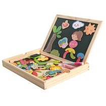 Wooden mother wooden children magnetic cartoon animal characters fun drawing board puzzle puzzle puzzle board puzzle toy