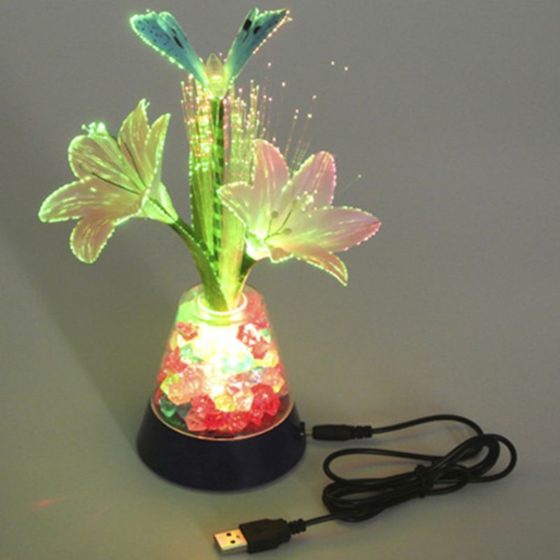LED decorative optical fiber flower optical fiber lamp electronic products romantic new plug-in small night light