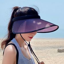 買即送冰袖 靜俏JQ fashion會變色UV防曬帽女夏防紫外線沙灘遮陽帽騎車運動韓國空頂太陽帽子