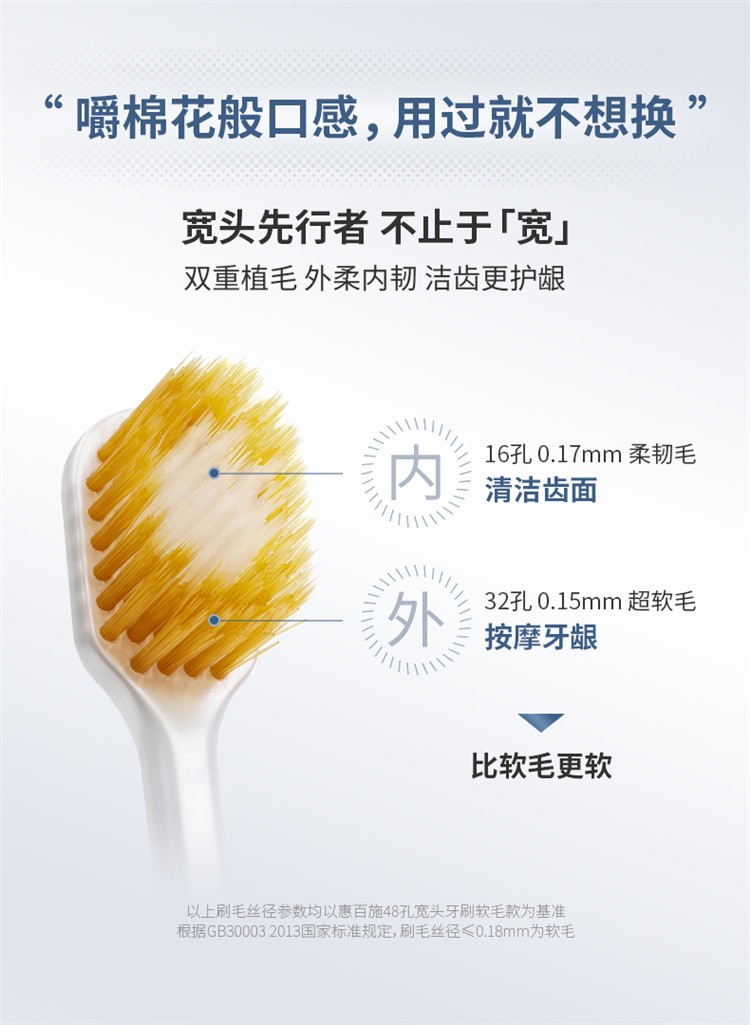 Baishihui Toothbrush (Wide-headed soft-bristled B8004-7R-80) detail image 4