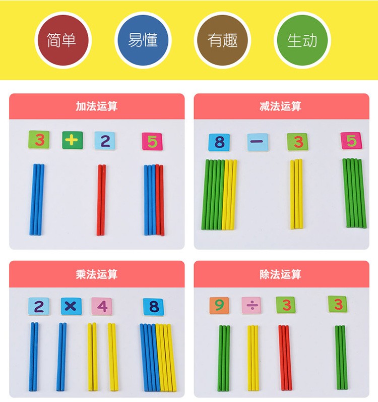 Wooden toys for learning to draw, doodling, writing, education through entertainment, parent-child games, early education, cognitive games, arithmetic ability development, multi-functional calculation learning box detail image 6