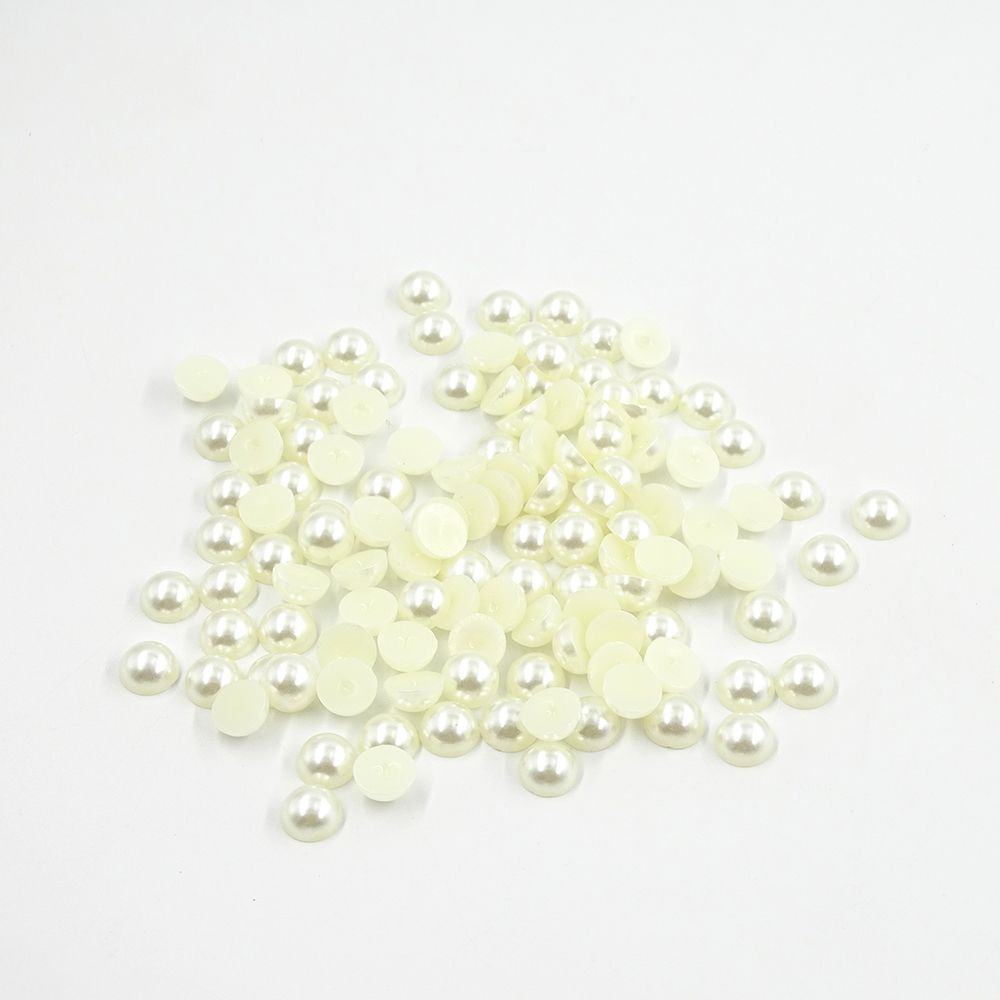 【 In Stock 】ABS semi-circular imitation pearl 6mm, 5000 pieces per pack