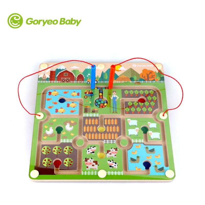 Korean GoryeoBoby Pen Magnetic Maze Farm Rolling Ball Game Puzzle Toy p.85 details Picture
