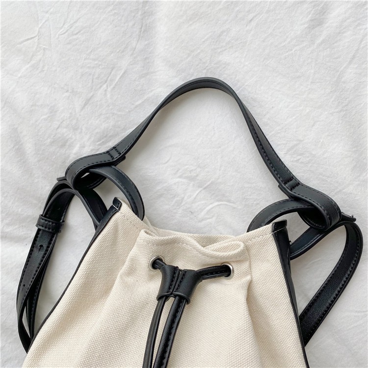 包包女包2021夏季新款韩版时尚潮流斜跨包个性拼接帆布手提水桶包详情图9