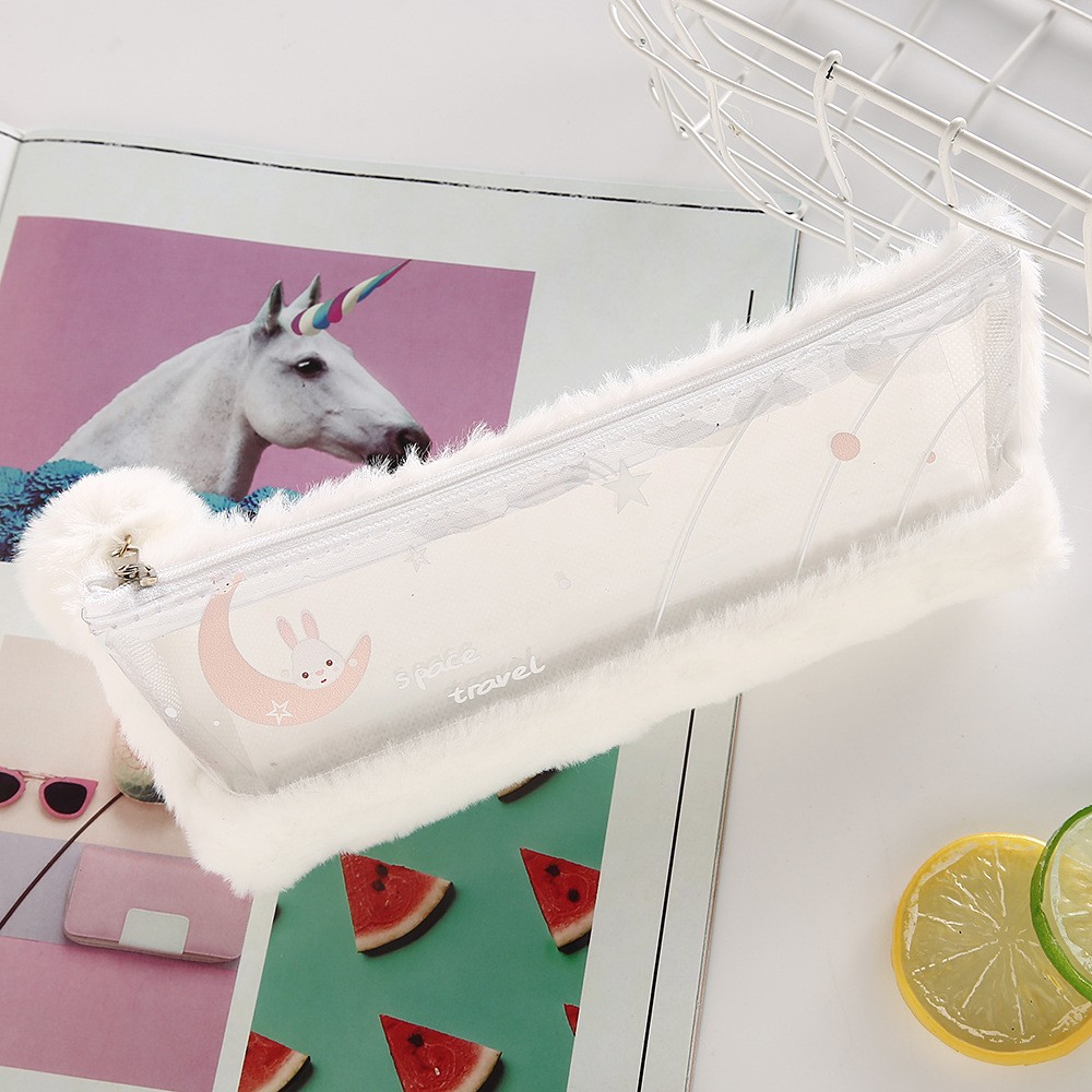 Factory Direct Sales, Creative And Popular Plush Planet Rabbit Pen Case, New Type Of Storage Stationery Box For Primary And Secondary School Students Specification drawing