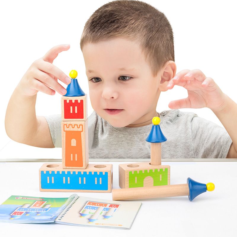 Children's rabbit baby Magic Box, Versatile castle building blocks, wooden educational parent-child interactive tabletop game, educational toys Specification image