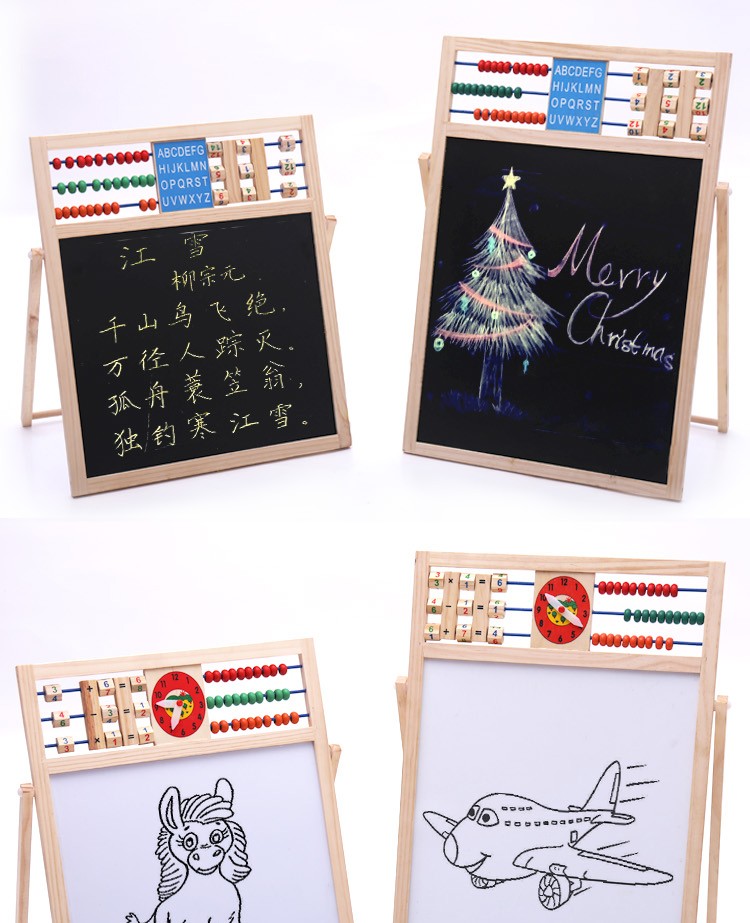 Wooden toys for learning to draw, cultivating doodling and writing, combining education with entertainment. Parent-child game combinations allow children to learn and grow while having fun. Multi-functional learning drawing board Model B pic 4