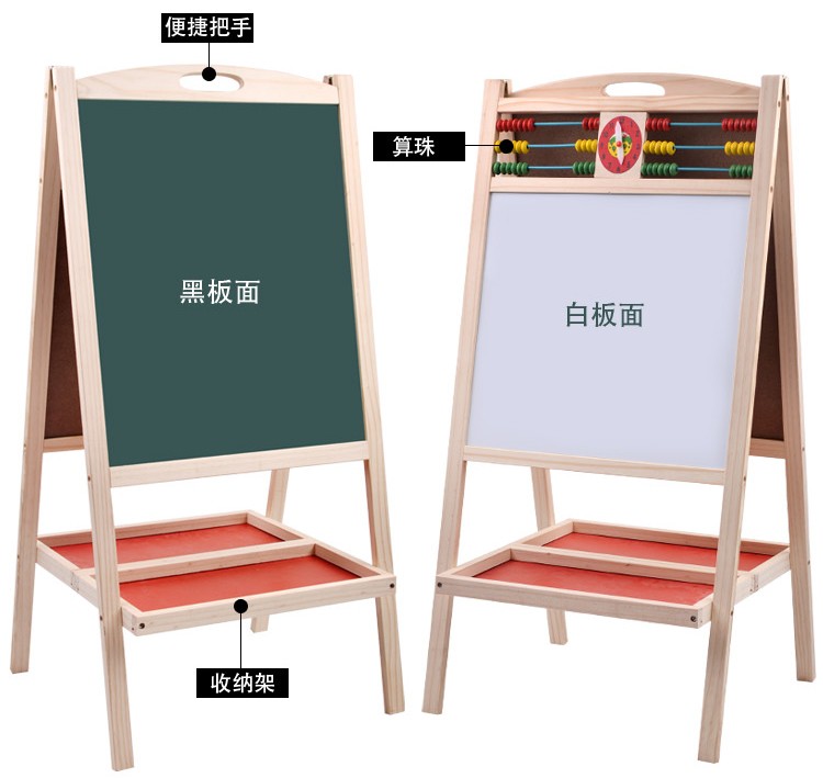 The wooden toy helps children learn to draw, cultivate graffiti and writing, and combines education with entertainment. The parent-child game combination allows children to learn and grow while having fun. 812 folding double-sided large drawing board for early childhood education detail image 4
