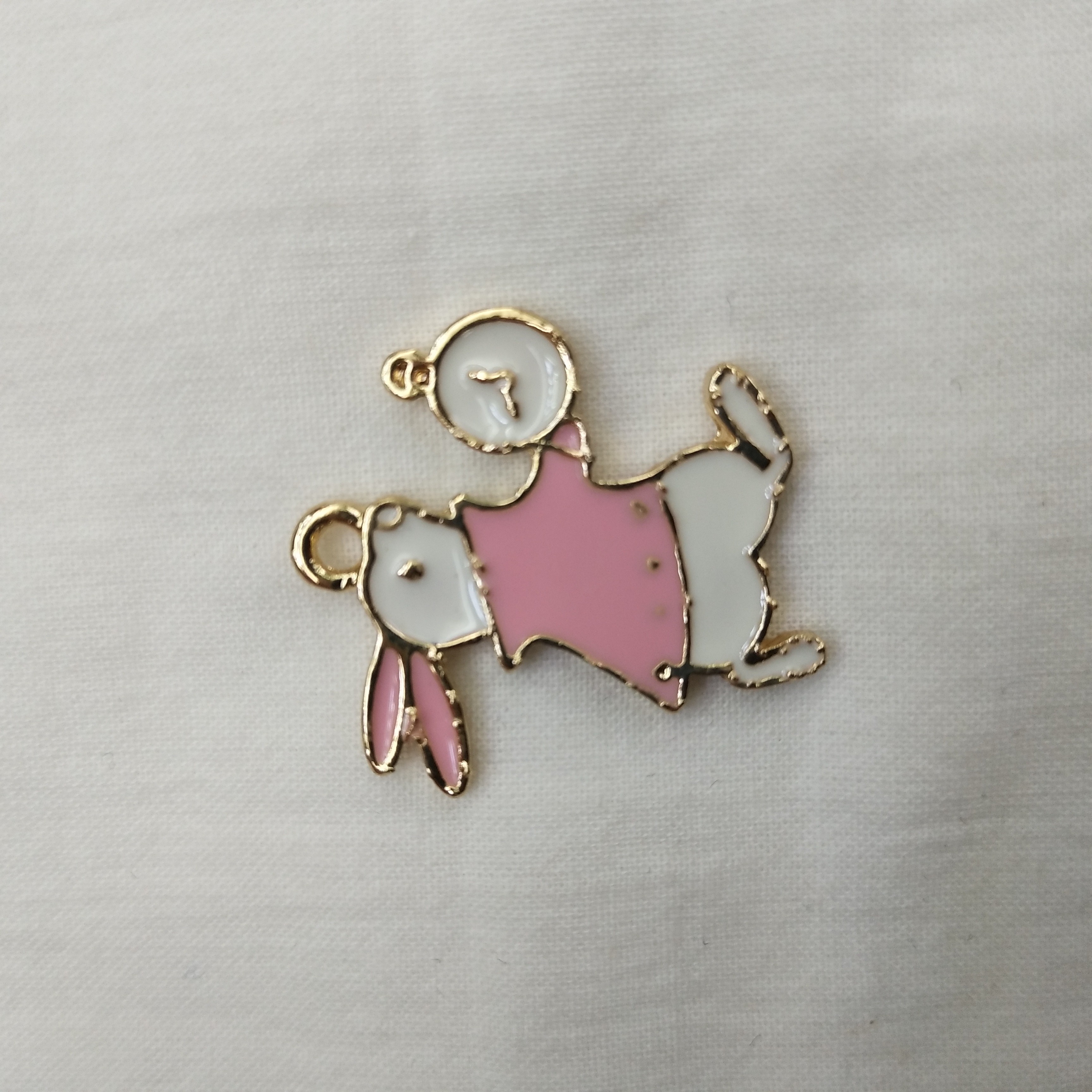 DIY handcrafted jewelry accessories: Alloy, simple single oil-dripping cartoon pendant, decorative earrings (100ps per pack), rabbit animal detail image 2