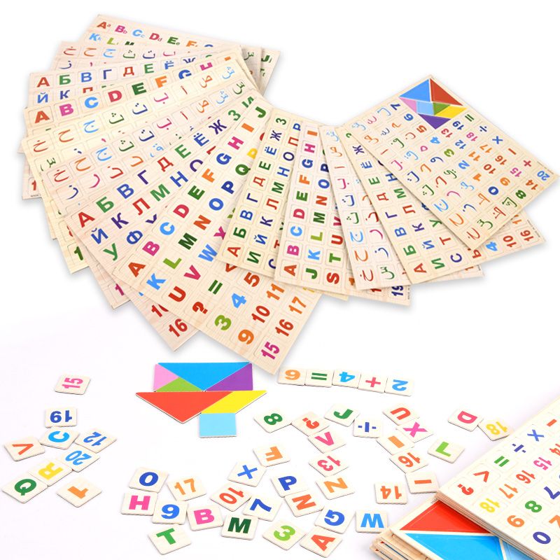 Wooden toys for learning to draw, cultivating graffiti and writing, combining education with entertainment. Parent-child games are combined to allow children to learn and grow while having fun. 822 comes with a letter sticker board Item Picture