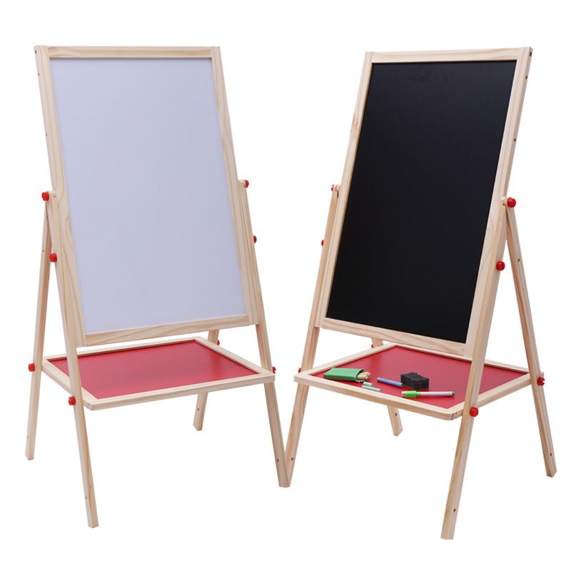 Wooden toys for learning to draw and hands-on skills, cultivating graffiti and writing, combining education with entertainment, parent-child cooperative games to exercise hand-eye coordination, children's double-sided magnetic lifting, disassembly, assembly and folding large drawing boards
