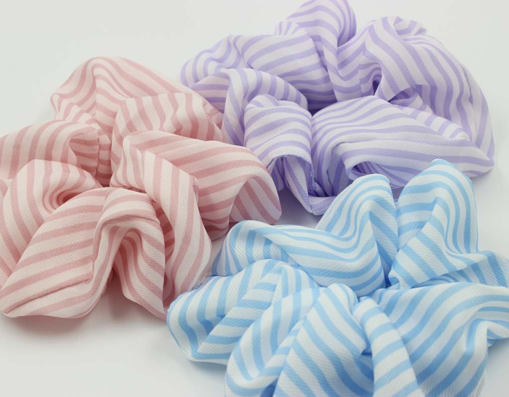 韩版简约条纹小清新多色丸子头扎头花弹力大肠圈发 饰网红详情6