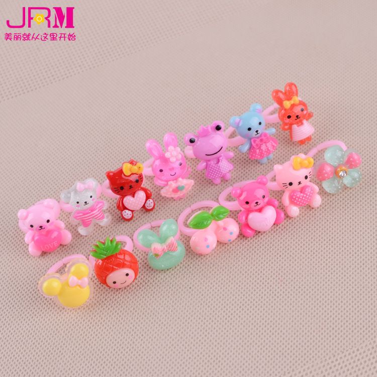 厂家直销 韩版精品儿童纯手工树脂戒指 二元店货源批发