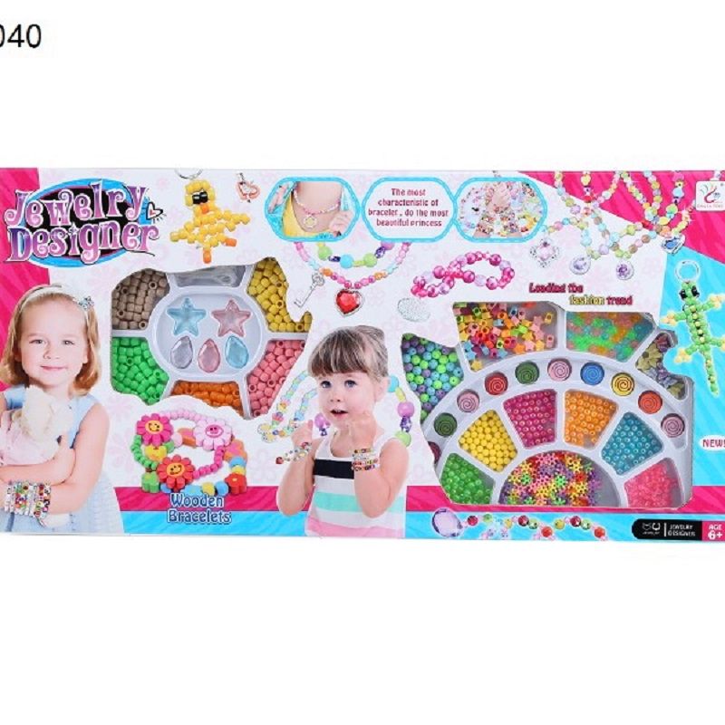 SH077040儿童diy手工串珠套盒 女孩手链项链材料益智玩具厂家热销