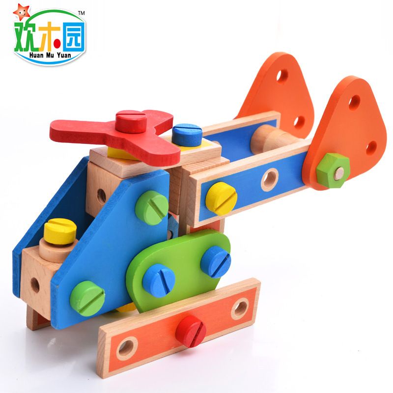 A multi-functional children's educational and versatile creative building block toy made of 70 wooden nuts, capable of tapping and disassembling screws Specification image
