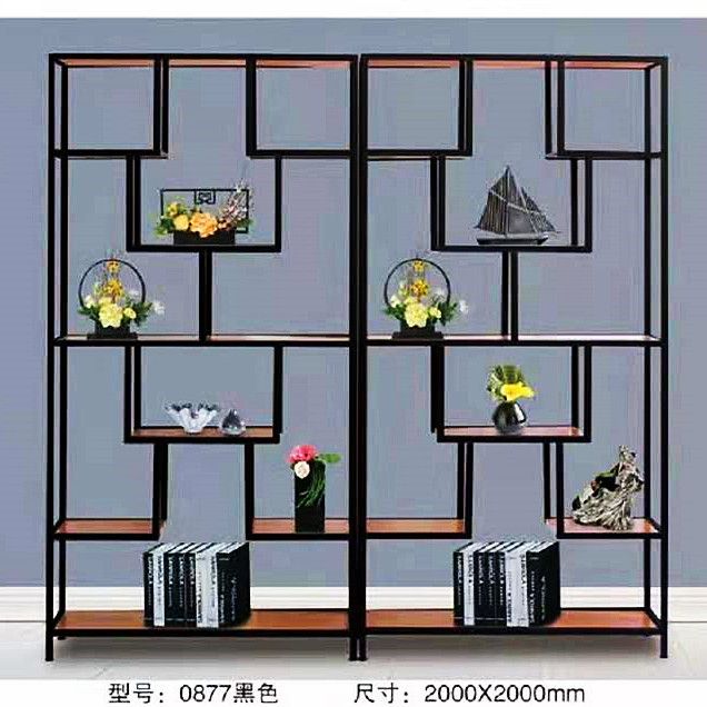 吕字家具-北欧铁艺隔断屏风置物架现代创意酒架书架收纳整理架子红酒展示架酒柜