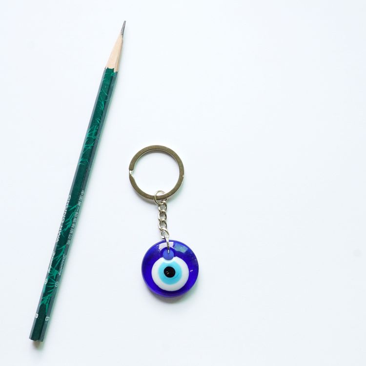 SIYAO Accessories: Devil's Eye, Evil Eye Keychain, Glass, Handcrafted Blue Eye Jewelry, Keychain Pendant, accessories Factory Direct sales, Online hot sales, wholesale in stock details Picture