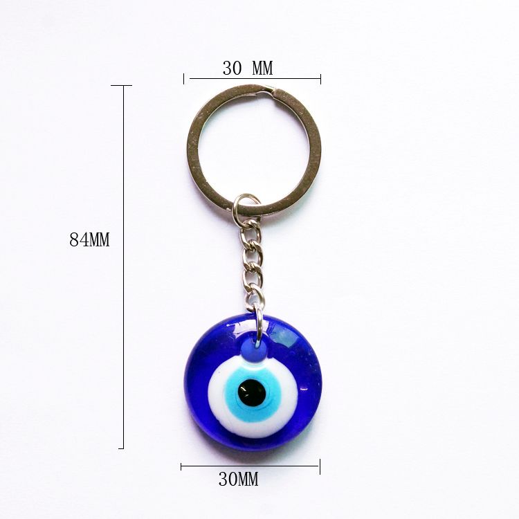 SIYAO Accessories: Devil's Eye, Evil Eye Keychain, Glass, Handcrafted Blue Eye Jewelry, Keychain Pendant, accessories Factory Direct sales, Online hot sales, wholesale in stock Application Scenario