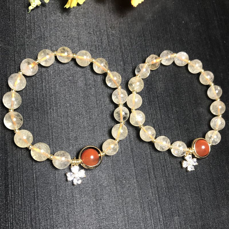 亮彩晶珠宝 天然黄水晶手链女百搭款dly饰品手串礼物产品图